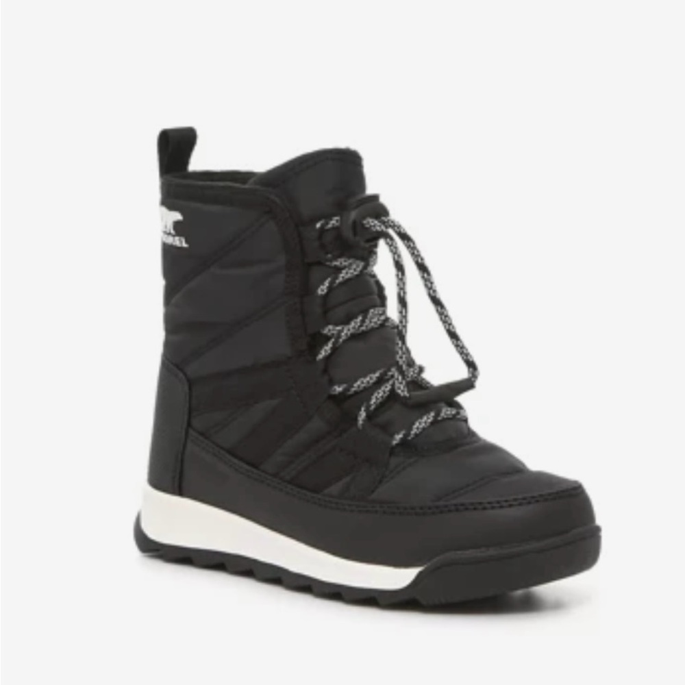 Sorel Black and White Mid-Calf Winter Boots